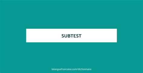 subtest definition